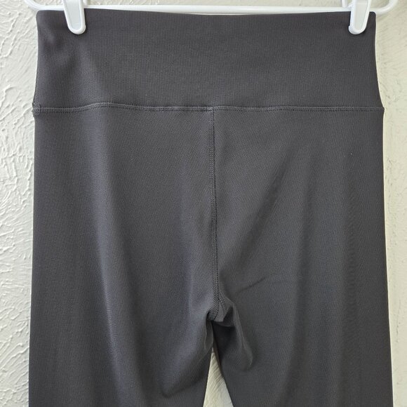 Ribbed Flare Yoga Pants Large Black High Waist Pull on Stretchy Athletic Bootcut - Picture 6 of 12